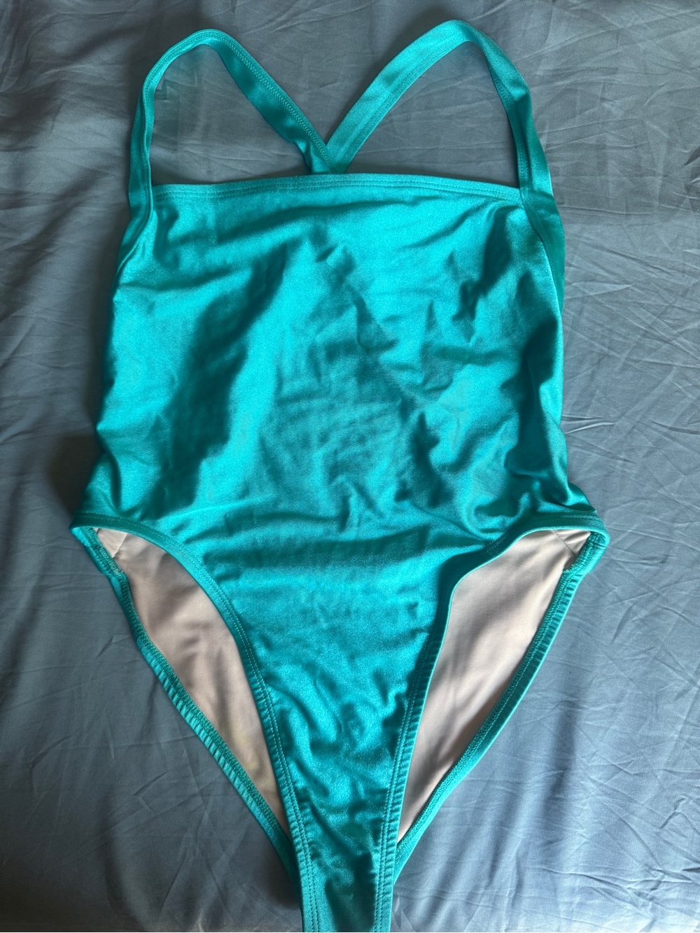 American Apparel Turquoise One-Piece Swimsuit